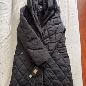 NWT Gallery Women's Black Hooded Puffer Coat